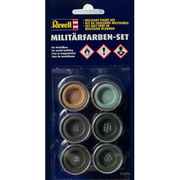 CONJUNTO DE TINTAS ESMALTE SINTÉTICO 6 CORES MILITARES REVELL REV 32340